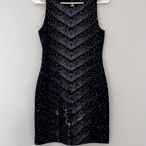 BCBGMaxAzria Black Sequin Dress Size Small